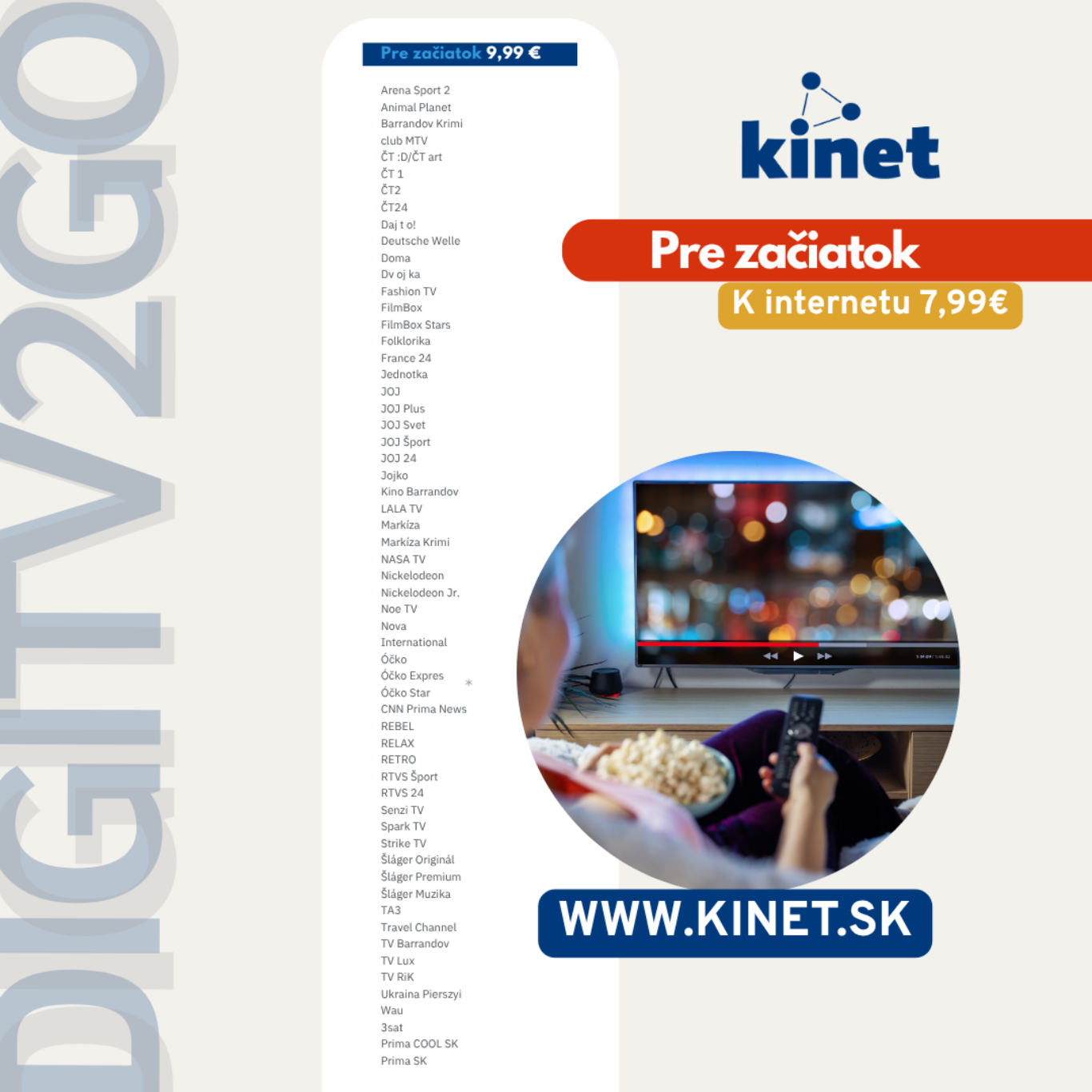 TV2go programova ponuka kinet